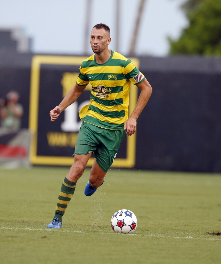 JULY 18, 2015 - ST. PETERSBURG, FLORIDA: The Tampa Bay Rowdies match against FC Edmonton at Al Lang Field on Saturday July 18, 2015. The Rowdies lost the match 1-0. Photo by Matt May/Tampa Bay Rowdies
