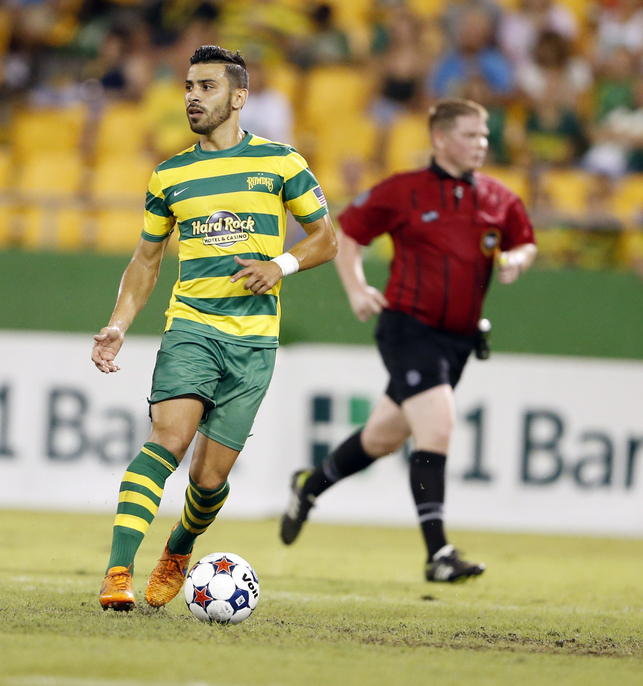 AUGUST 8, 2015 - ST. PETERSBURG, FLORIDA: The Tampa Bay Rowdies match against the Jacksonville Armada at Al Lang Field on Saturday August 8, 2015. The Rowdies won the match 3-2. Photo by Matt May/Tampa Bay Rowdies